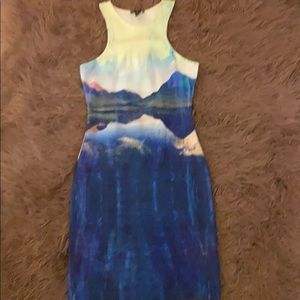 Bodycon Mountain 🏔 print dress